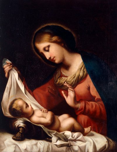 Madonna a dítě (olej na plátně) od Carlo (after) Dolci