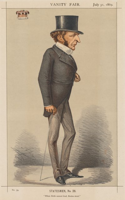 Vanity Fair: Statesman č. 26 Když zrození nemůže vést, musí mozek., 1869. od Carlo