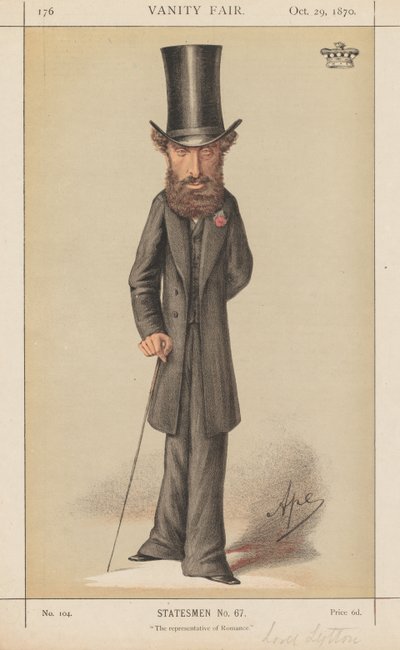 Vanity Fair: Statesmen č. 67 Představitel romance, 1870. od Carlo