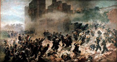 La breche de la Porta Pia, Řím (20. září 1870) - Obraz Carlo Ademollo (1825-1911), olej na plátně. Milán, Muzeum Risorgimento od Carlo Ademollo