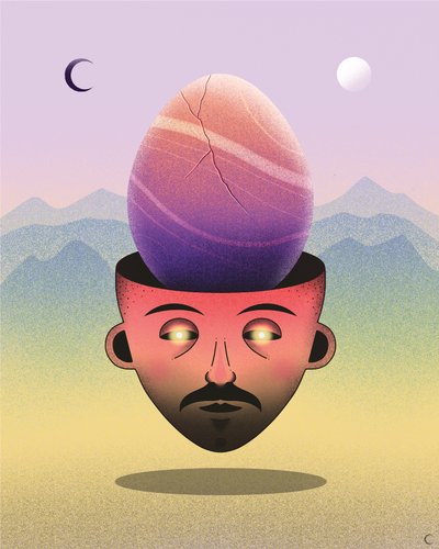 Správný čas na meditaci, 2020 (digitální ilustrace) od Carlo Alberto Giardina