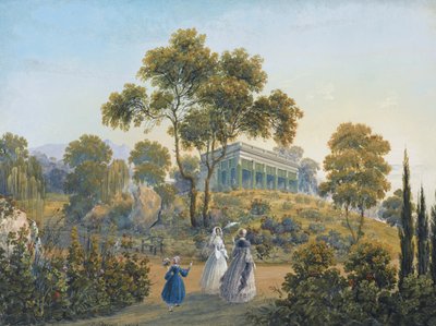 Pohled na Miskhor, cca 1842 od Carlo Bossoli