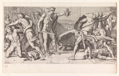 Phineus a jeho následovníci zkameněli Obrazy v Palazzo Farnese v Římě (název série) Galeria nel Palazzo Farnese v Římě (název série) od Carlo Cesio