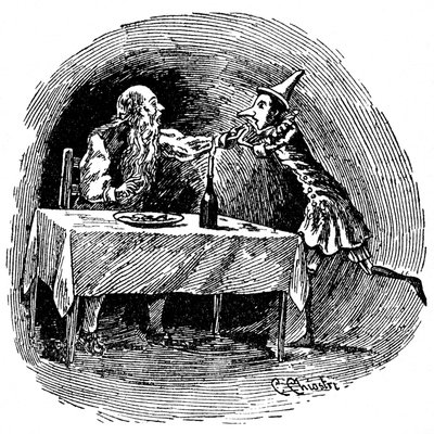 Ilustrace Pinocchio od Carla Chiostriho (1863-1939), jednoho z prvních italských ilustrátorů Collodiho díla. Dřevěná loutka najde svého otce Gepetta v břiše žraloka, který je spolkl. od Carlo Chiostri