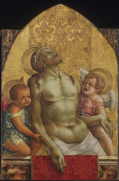 Mrtvý Kristus podpíraný dvěma anděly od Carlo Crivelli
