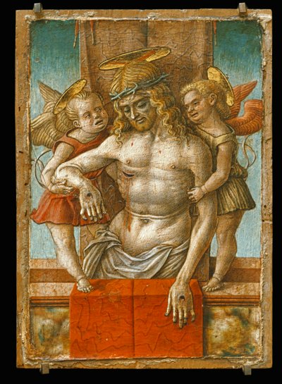Mrtvý Kristus podpíraný dvěma anděly... od Carlo Crivelli
