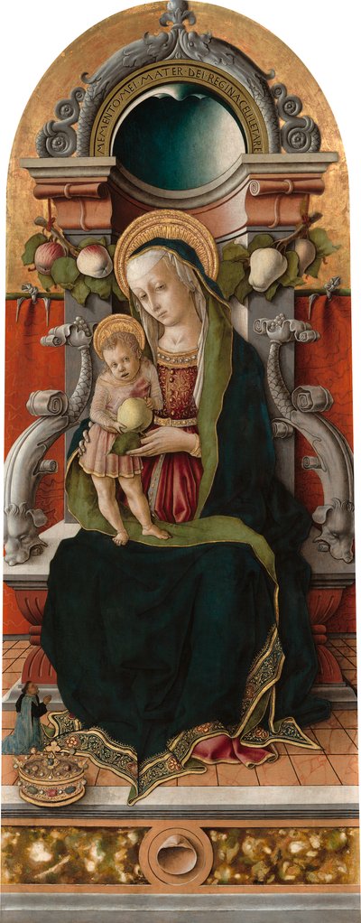 Madonna a dítě na trůnu s dárcem od Carlo Crivelli