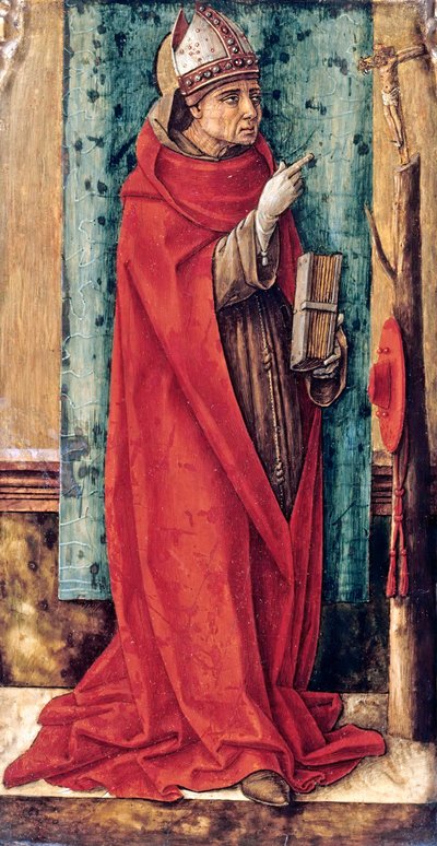 Portrét sv. Bonaventury (Giovanni da Fidanza nebo Bonaventura z Bagnorea nebo Bagnoregio, asi 1220-1274), teolog, učitel církve (serafický doktor) od Carlo Crivelli (asi 1435-asi 1495), asi 1495. 1490 - Olej na dřevě, 52,8x25,2 - Státní muzea od Carlo Crivelli