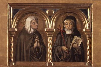 Neznámá žena a svatá Klára z Assisi (panel predella) (detail 57606) od Carlo Crivelli