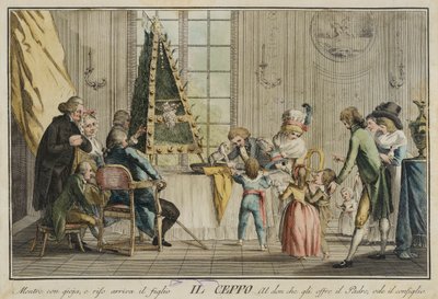 Il ceppo (Rodina), z portfolia Giuochi, Trattenimenti e Feste Annue che si costumano v Toskánsku a zejména ve Florencii (hry, zábavy a výroční slavnosti, které jsou obvyklé v Toskánsku a zvláště ve Florencii) od Carlo Lasinio