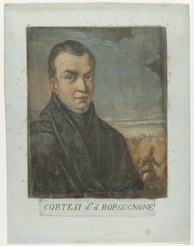 Portrét van Schilder Jacques Courtois Kunstenaars Zelfportret En in de Galleria degli Uffizi te Florence (název série) Autoportréty Real Galleria di Firenze (název série) od Carlo Lasinio