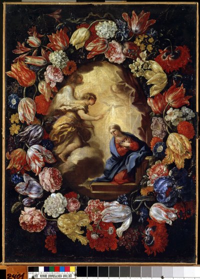 ""Zvěstování s květinami"" Obraz Carlo Maratta (1625-1713) Mikalojus Konstantinas Ciurlionis Fine Arts Museum, Kaunas, Litva od Carlo Maratta or Maratti