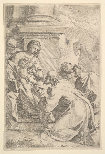 Klanění tří králů. od Carlo Maratta or Maratti
