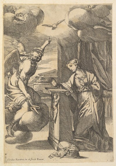 Zvěstování. od Carlo Maratta or Maratti