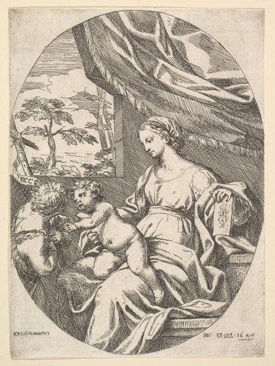 Panna a dítě s mladým svatým Janem Křtitelem, 1647. od Carlo Maratta or Maratti