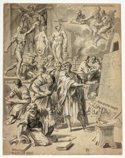 Alegorická scéna v umělcově ateliéru od Carlo Maratti