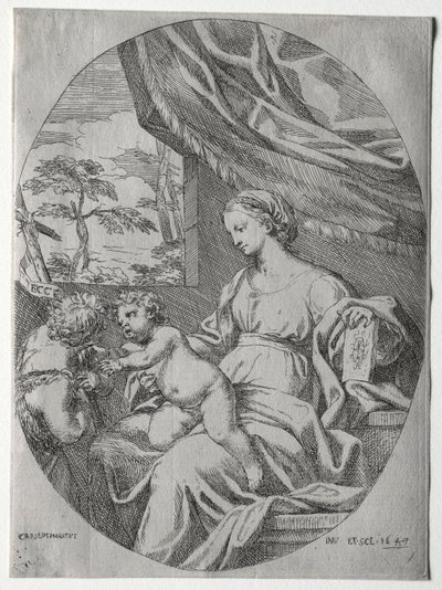 Panna a dítě s nemluvnětem svatým Janem, 1647. od Carlo Maratta or Maratti