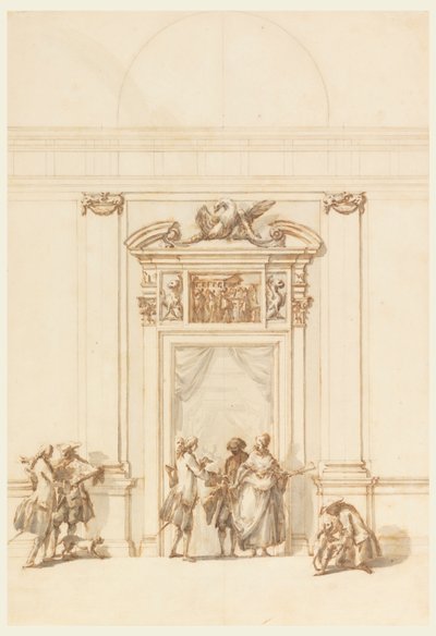 Design pro severní portál, Velká galerie, Villa Albani, Řím, Itálie od Carlo Marchionni