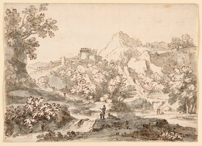 Kresba, Krajina s městem, 1750-1770 od Carlo Marchionni