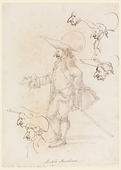 Kresba, karikatury, asi 1725-75 od Carlo Marchionni