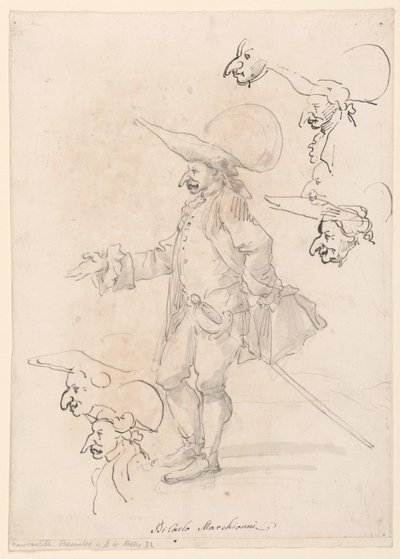 Kresba, karikatury, asi 1725-75 od Carlo Marchionni