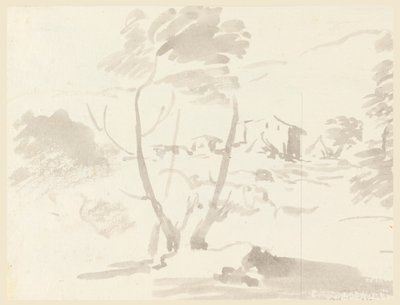 Kresba, náčrt stromů v krajině, 1760-1780 od Carlo Marchionni