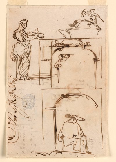 Kresba, náčrtky, 1725-50 od Carlo Marchionni