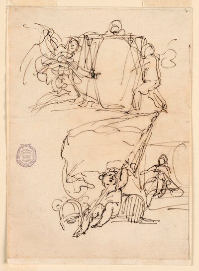 Kresba, Tři skici, před rokem 1775 od Carlo Marchionni