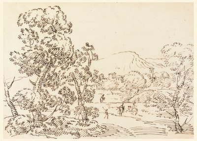 Kresba, Zalesněná krajina, 1750-1770 od Carlo Marchionni