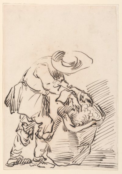 Kresba, Pracující rolník, 1728-78 od Carlo Marchionni