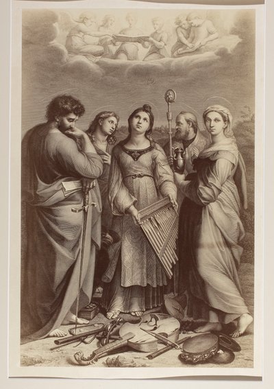 „Extáze sv. Cecílie“, mědiryt neznámého autora podle obrazu Rafaela (1483–1520) od Carlo Naya