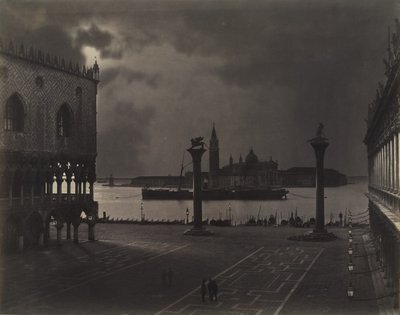 Benátky: Pohled svatého Marka směrem k San Giorgio Maggiore, v měsíčním světle od Carlo Naya