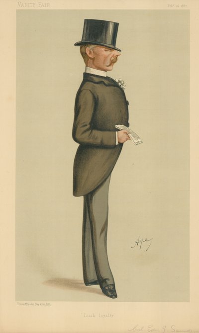 Plukovník Edward J Saunderson, Irish Loyalty, 26. února 1887, karikatura Vanity Fair od Carlo Pellegrini