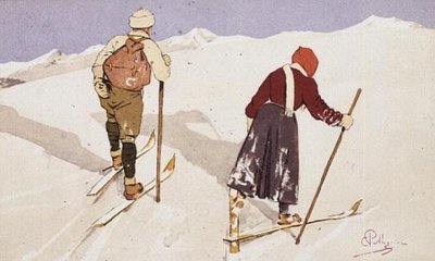 Běžkaři (barva lito) od Carlo Pellegrini