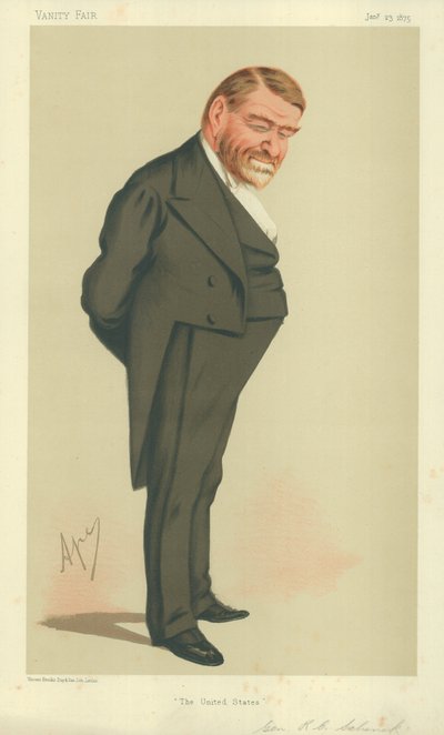 Generál Robert Cumming Schenck, USA, 23. ledna 1875, karikatura Vanity Fair od Carlo Pellegrini