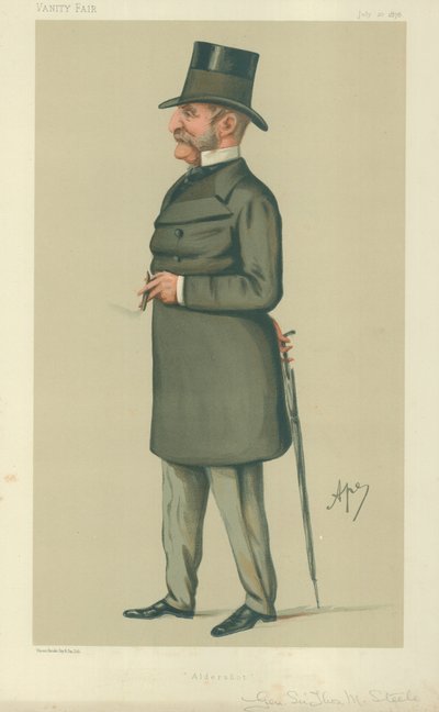 Generál Sir Thomas Montagu Steele, Aldershot, 20. července 1878, karikatura Vanity Fair od Carlo Pellegrini