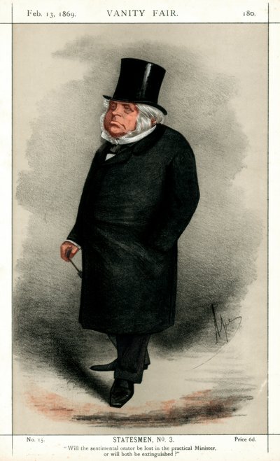 John Bright , britský radikální a liberální politik, 1869. od Carlo Pellegrini