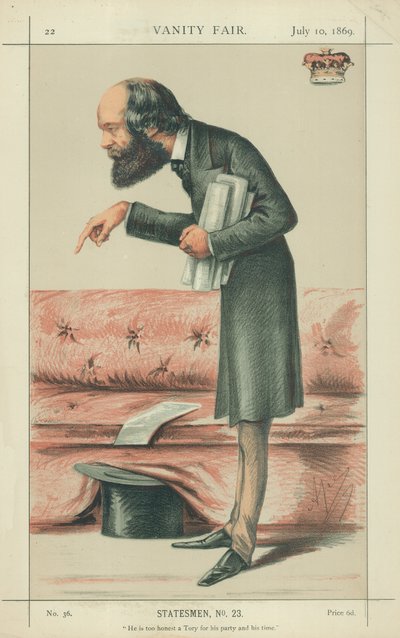 Marquis of Salisbury, He is too honest a Tory for his party and his time, 10. července 1869, Vanity Fair karikatura od Carlo Pellegrini