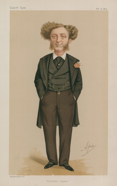 pan Albert Grant, poslanec; Leicesterské náměstí; 21. února 1874; Vanity Fair; kreslený film od Carlo Pellegrini