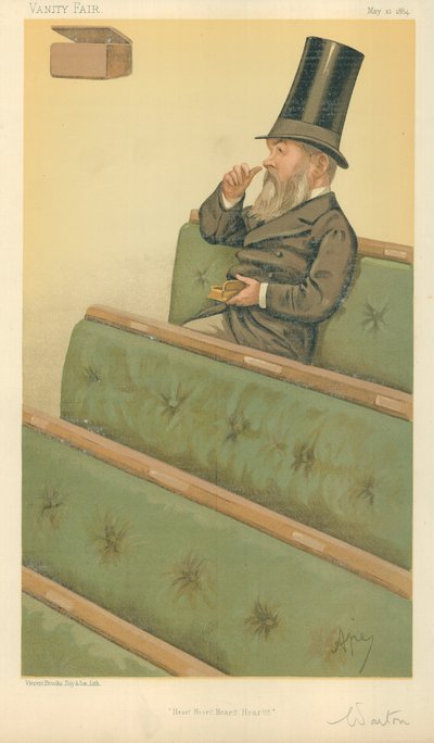 Pan Charles Nicholas Warton, Hear Hear Hear Hear, 10. května 1884, karikatura Vanity Fair od Carlo Pellegrini