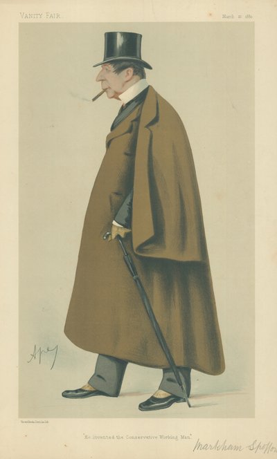 Pan Markham Spofforth, Vynalezl konzervativního pracujícího muže, 20. března 1880, karikatura Vanity Fair od Carlo Pellegrini