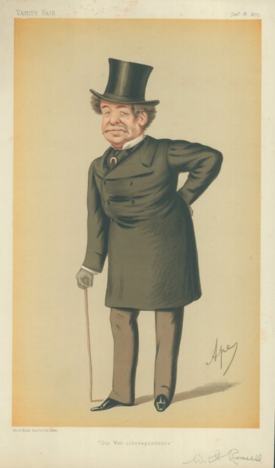 Pan William Howard Russell, naše válečná korespondence, 16. ledna 1875, karikatura Vanity Fair od Carlo Pellegrini