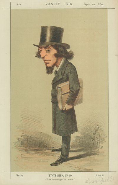Rt Hon James Stansfeld, povzbudit ostatní, 10. dubna 1869, karikatura Vanity Fair od Carlo Pellegrini