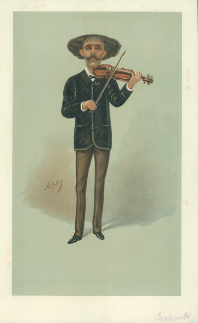 Senor Pablo Martin Meliton Sarasate, 25. května 1889, karikatura Vanity Fair od Carlo Pellegrini