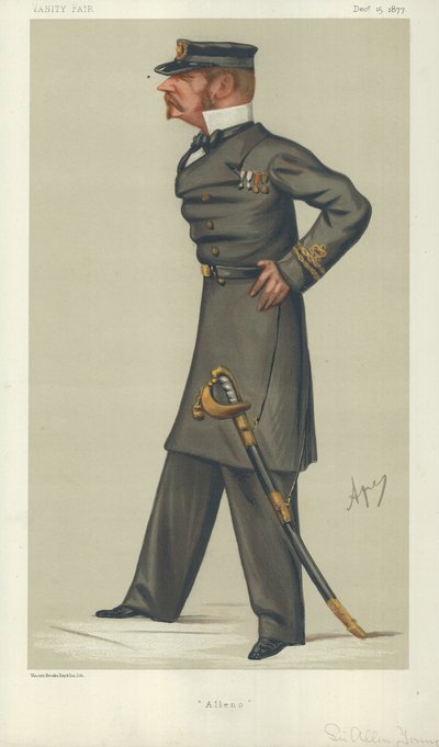 Sir Allen Young, Alleno, 15. prosince 1877, karikatura Vanity Fair od Carlo Pellegrini