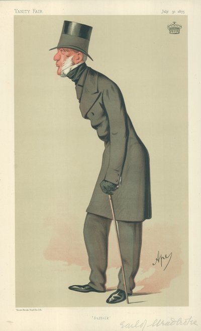 Hrabě ze Stradbroke, Suffolk, 31. července 1875, karikatura Vanity Fair od Carlo Pellegrini