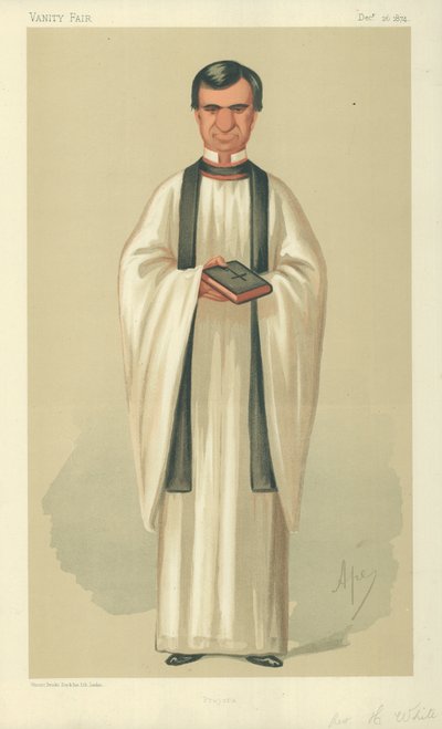 Rev Henry White, Prayers, 26. prosince 1874, karikatura Vanity Fair od Carlo Pellegrini