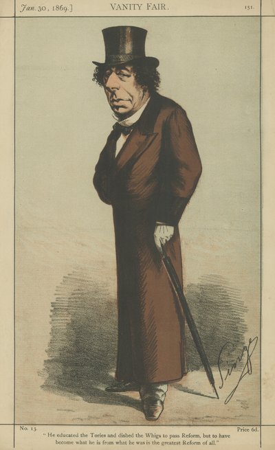 Ctihodný Benjamin Disraeli od Carlo Pellegrini
