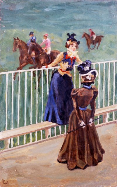 Paříž, na dostihové dráze, Carlo Wostry (1865-1943), olej na plátně, 55x35 cm od Carlo Wostry