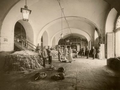 Interiér vojenského koženého depozitu, během Velké války (č/b foto) od Carlo Wulz